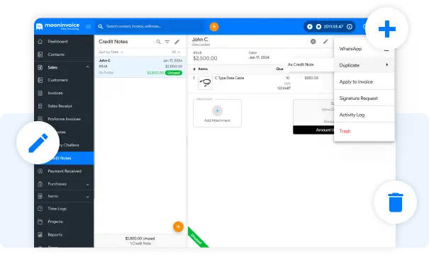 Follow Three Steps and Duplicate Your Credit Note