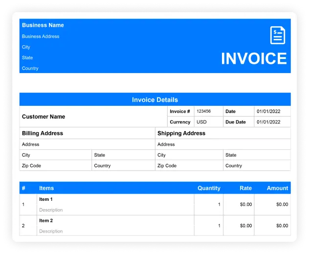 Photography Invoice Template