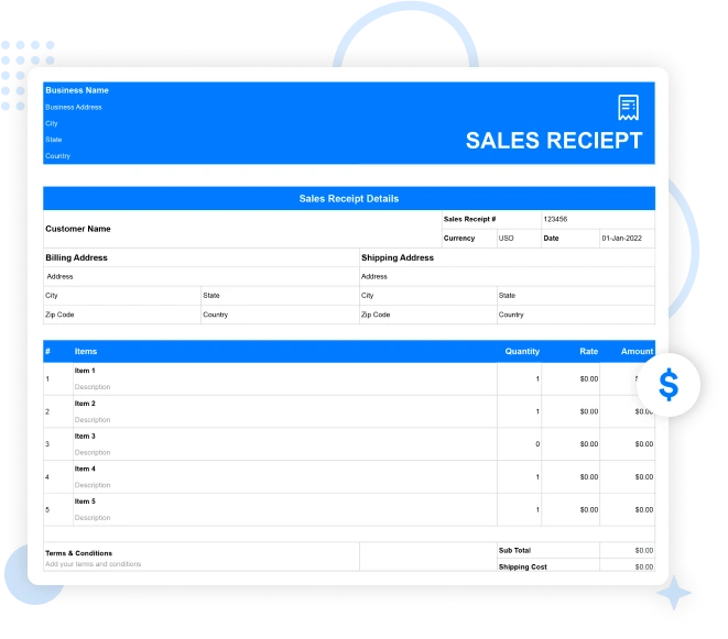 Rental Receipt Template