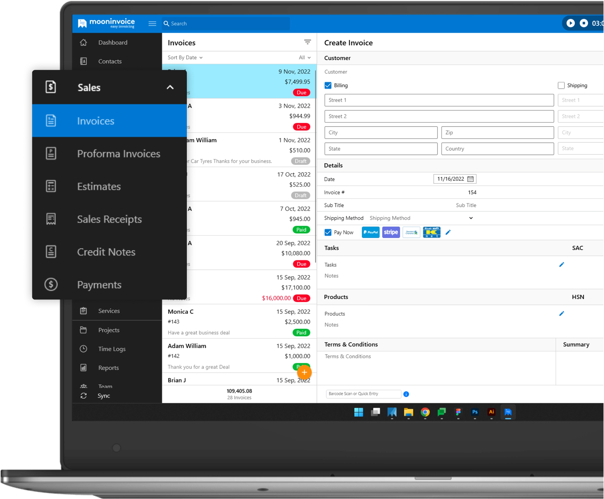 Making Invoicing a Happy Hour on Desktops