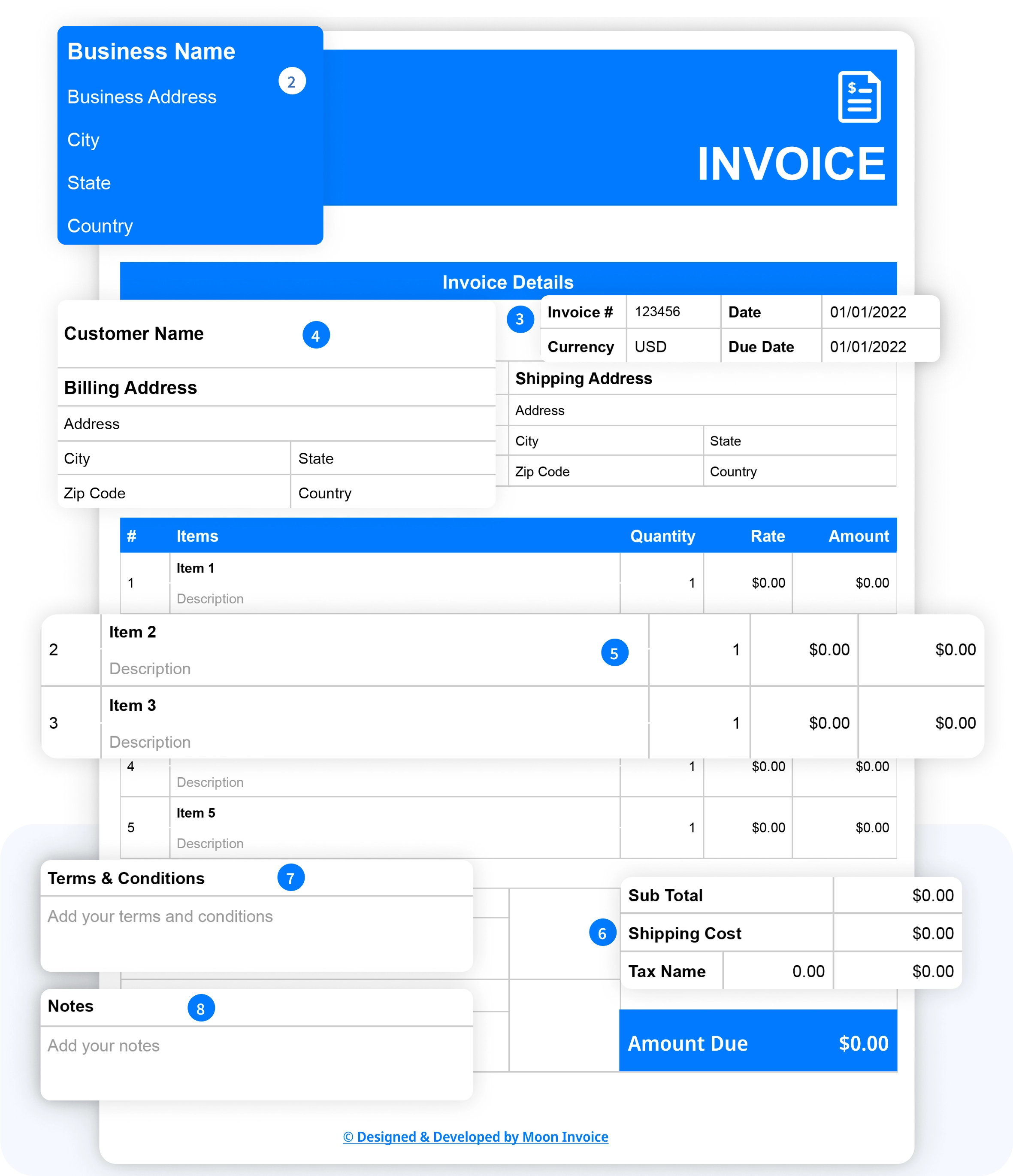 How to fill or create a hotel invoice
