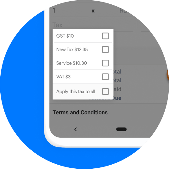 Apply tax for all items