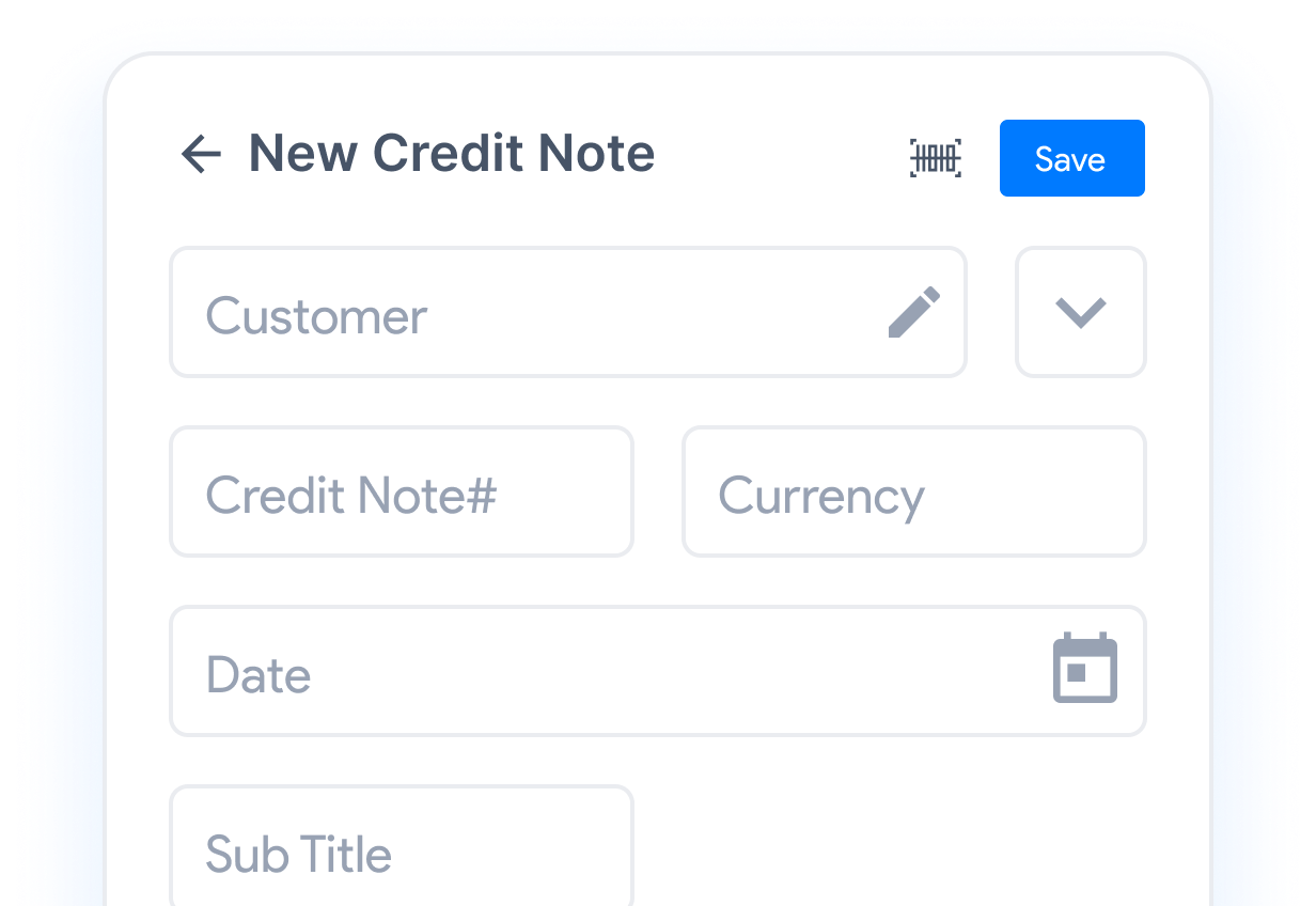 Create credit notes
