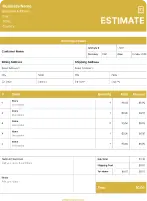 yellow estimate template
