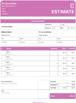 pink estimate template