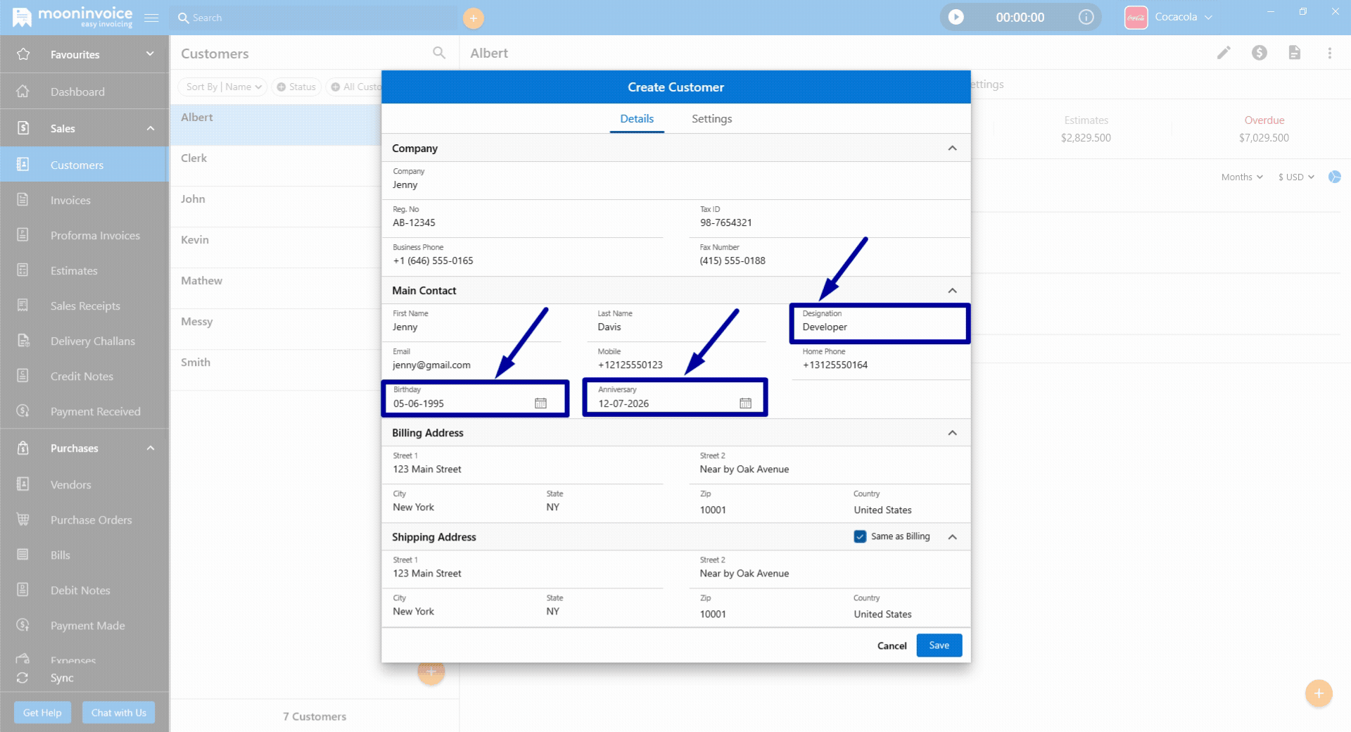 New Contact Fields Added