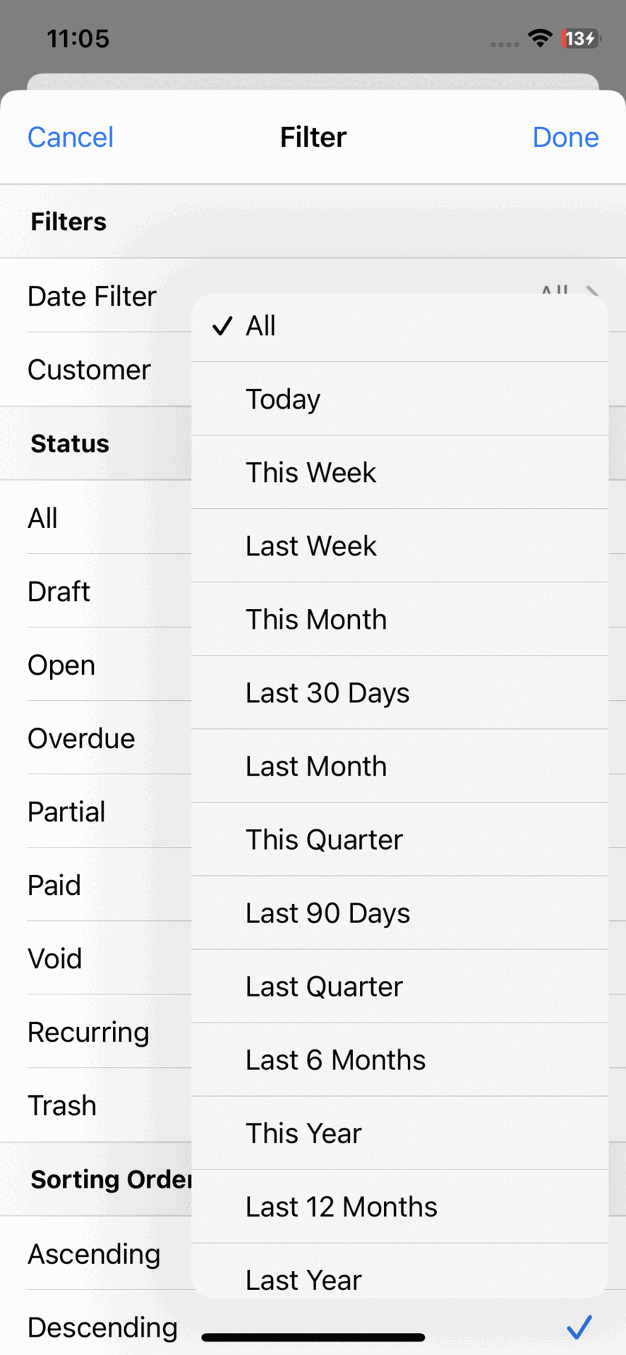Date Filters and Ability to Hide Payment Type
