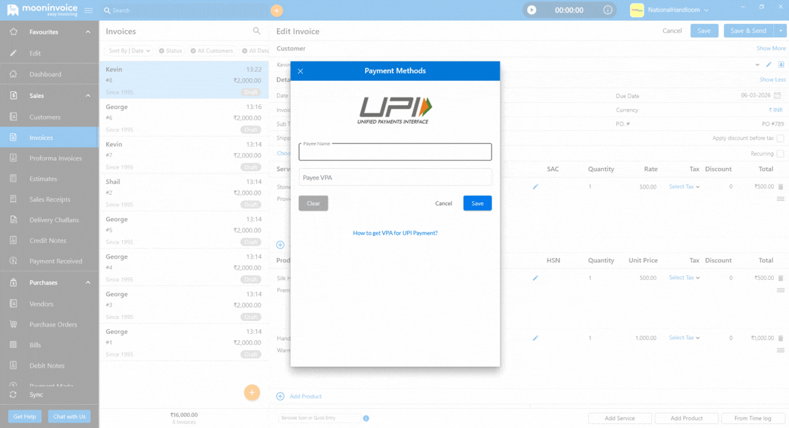 UPI QR Payment Support