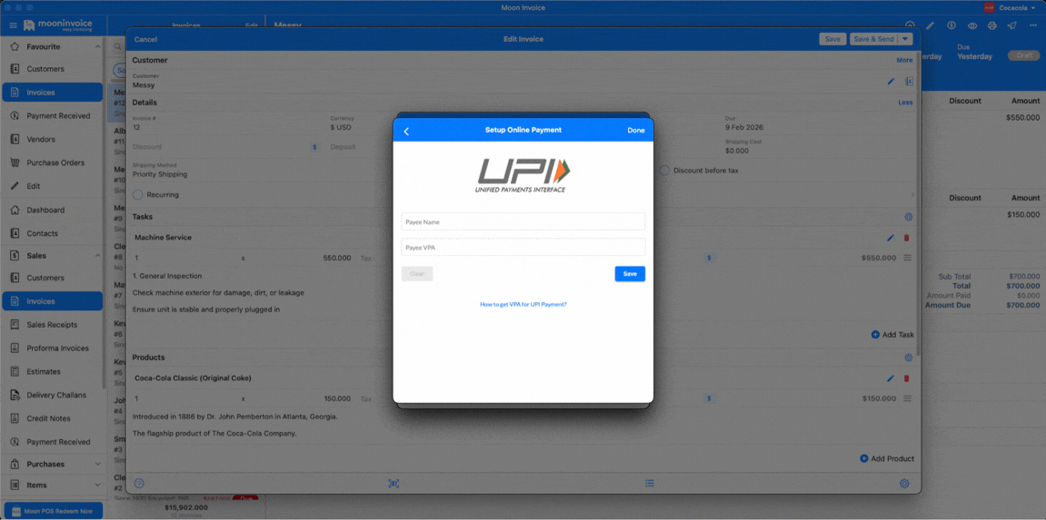 UPI QR Code in PDF & Thermal Print