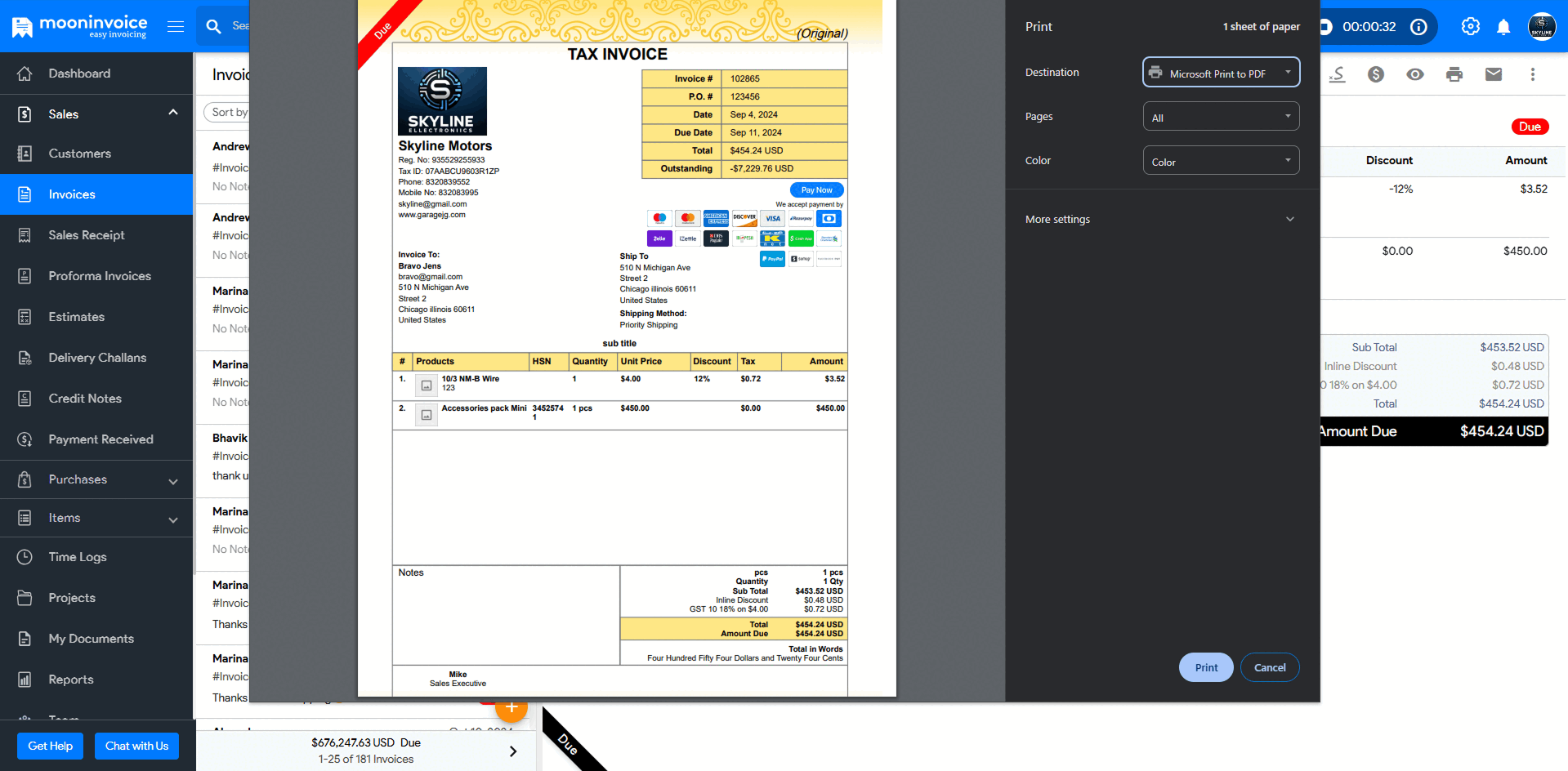 Print Activity View Feature & Contact Address Choice