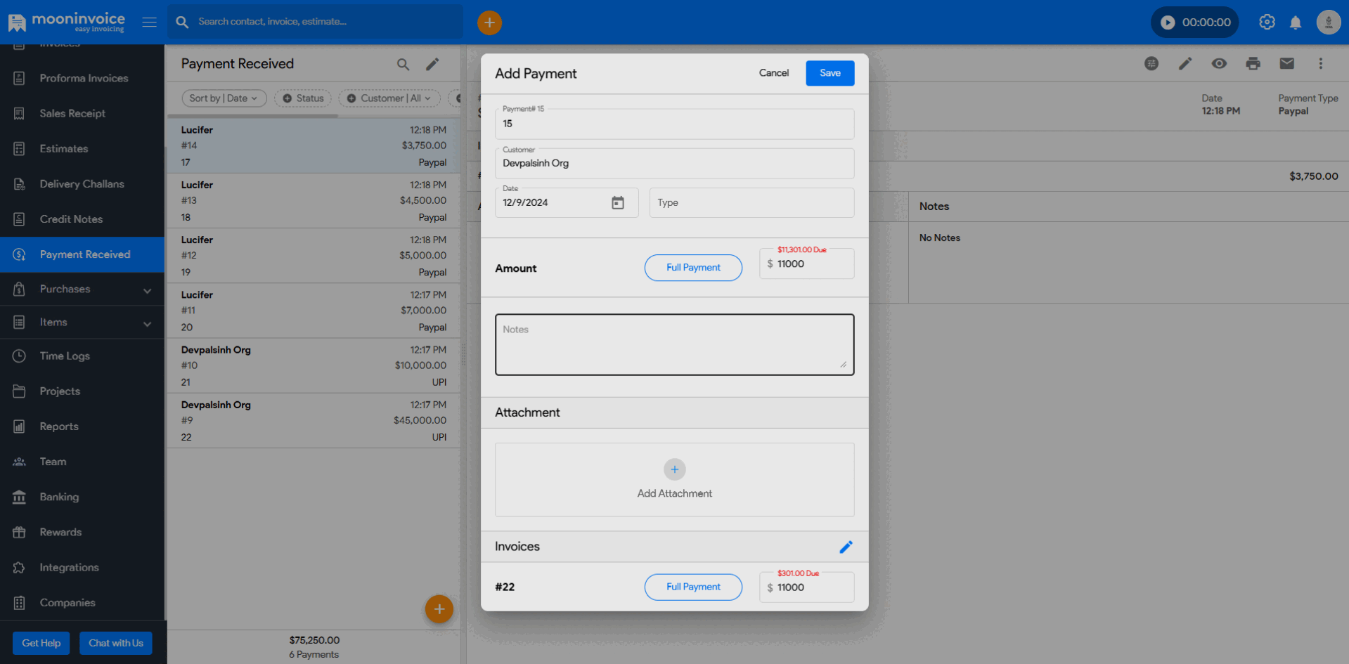 Modification in Payment Reference Number