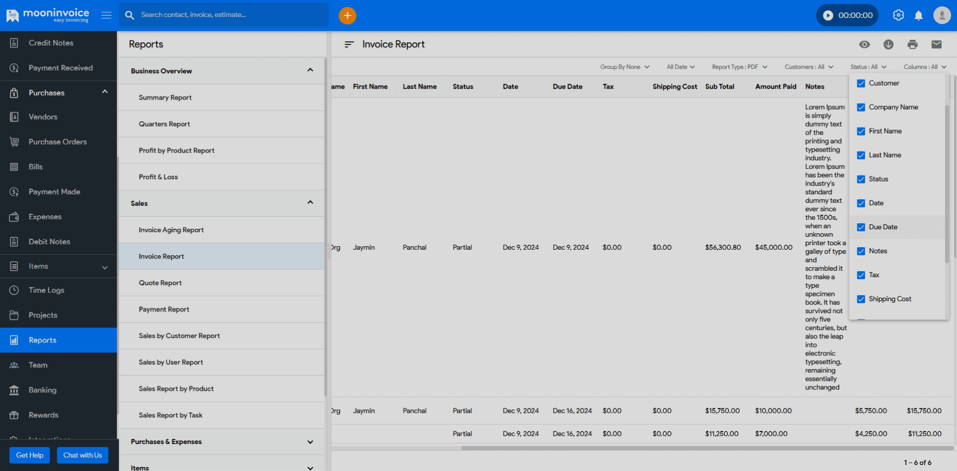 Note Section & New Filter Interface