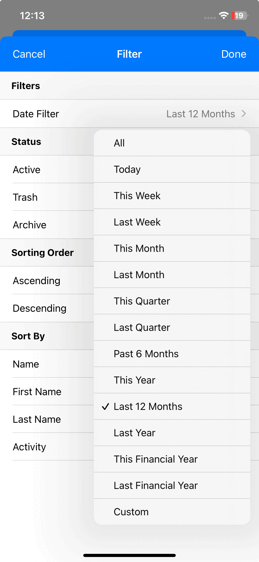Enhanced Data Filter & Status Parameter